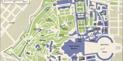 வரைபடம் வத்திக்கான் நகரம் மற்றும் சுற்றியுள்ள பகுதியில்